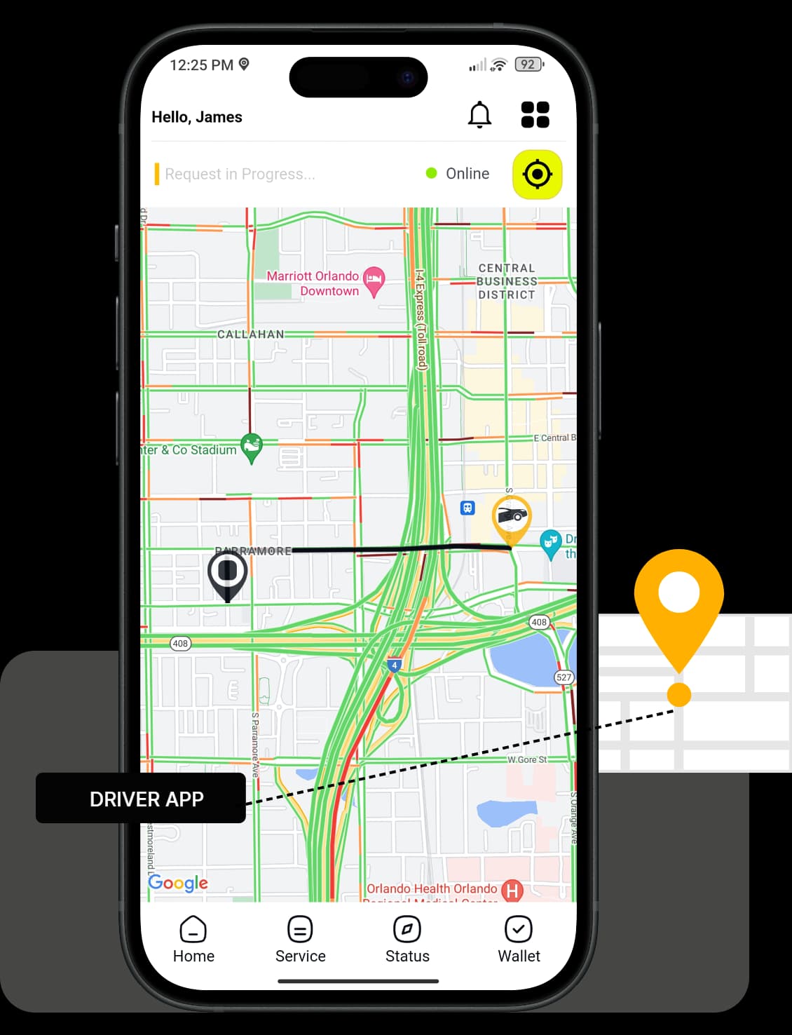 TowME Namibia driver app screens