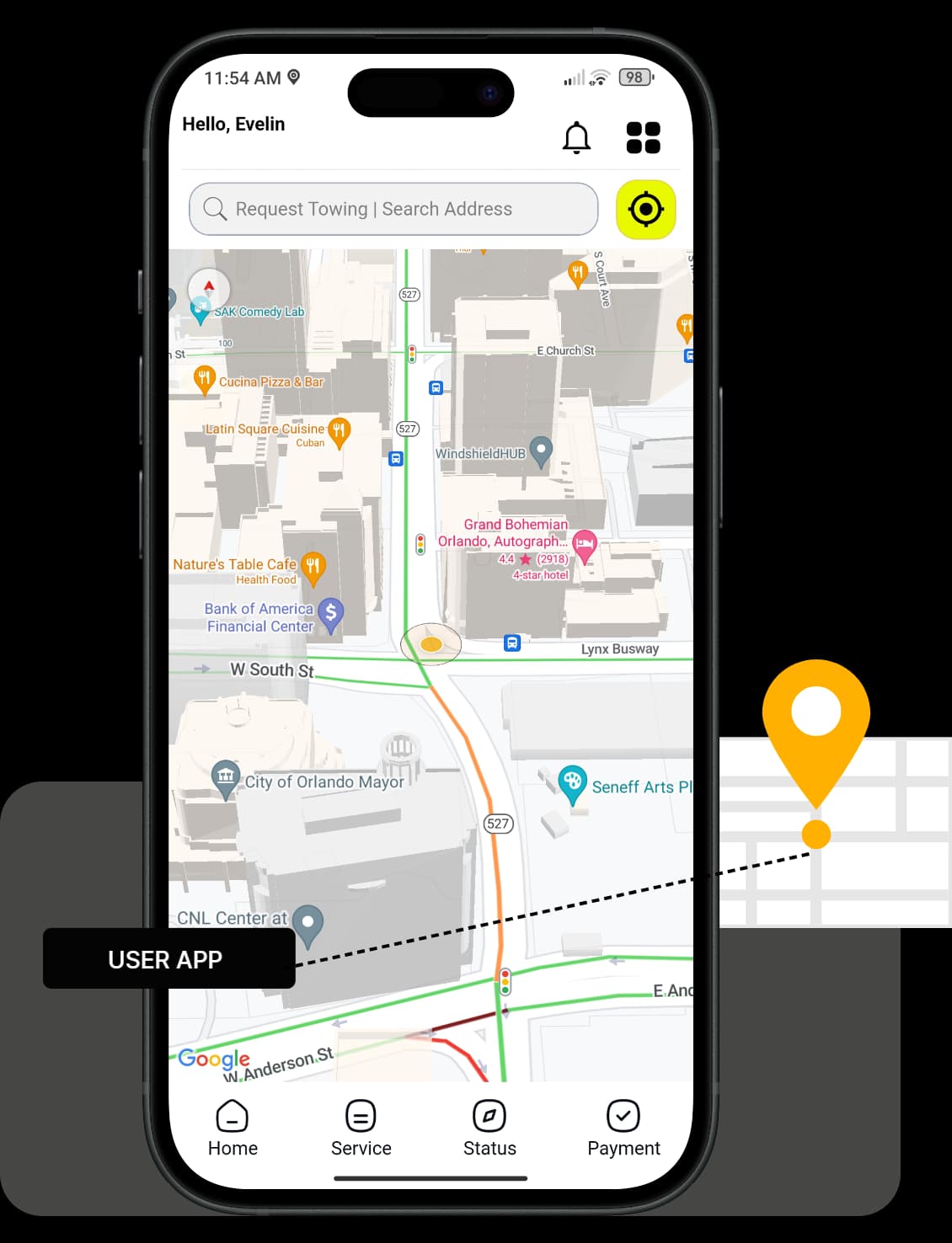 TowME Namibia user app screens